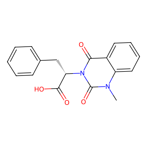 (S)-2-(1-methyl-2,4-dioxo-1,2-dihydroquinazolin-3(4H)-yl)-3-phenylpropanoic acid structure