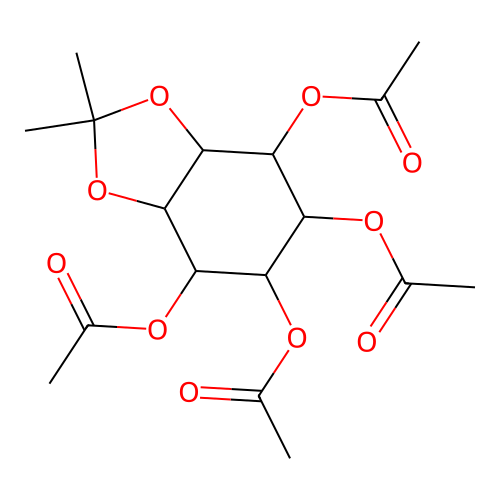 (5,6,7-triacetyloxy-2,2-dimethyl-3a,4,5,6,7,7a-hexahydro-1,3-benzodioxol-4-yl) acetate structure