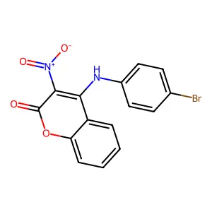 2H-1-Benzopyran-2-one, 4-[(4-bromophenyl)amino]-3-nitro- structure