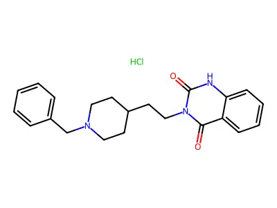 2,4(1H,3H)-Quinazolinedione, 3-(2-(1-(phenylmethyl)-4-piperidinyl)ethyl)-, monohydrochloride structure