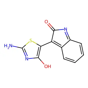 3-(2-amino-4-oxo-4H-thiazol-5-ylidene)-indolin-2-one structure