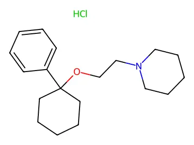 Piperidine, 1-(2-((1-phenylcyclohexyl)oxy)ethyl)-, hydrochloride structure