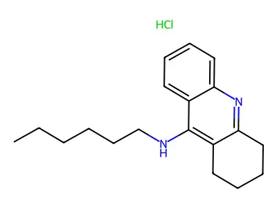 9-Acridinamine, 1,2,3,4-tetrahydro-N-hexyl-, monohydrochloride structure