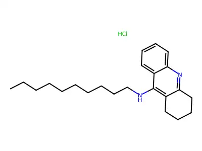 9-Acridinamine, 1,2,3,4-tetrahydro-N-decyl-, monohydrochloride, hydrate structure