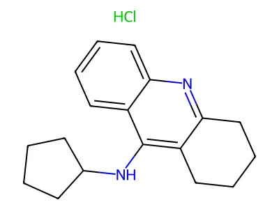 9-Acridinamine, 1,2,3,4-tetrahydro-N-cyclopentyl-, monohydrochloride structure