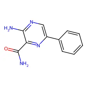 3-Amino-6-phenylpyrazine-2-carboxamide structure