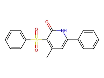 4-methyl-6-phenyl-3-(phenylsulfonyl)-2(1H)-pyridinone structure