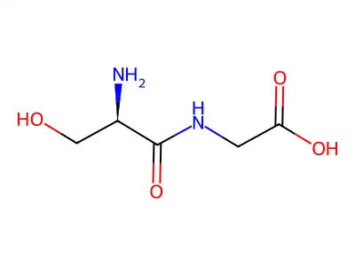 2-[[(2R)-2-amino-3-hydroxypropanoyl]amino]acetic acid structure