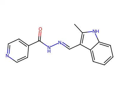 N'-[(2-methyl-1H-indol-3-yl)methylidene]pyridine-4-carbohydrazide structure