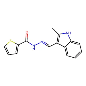 N'-((2-Methyl-1H-indol-3-yl)methylene)thiophene-2-carbohydrazide structure