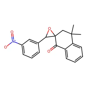 3,4-Dihydro-4,4-dimethyl3-(3nitrophenyl)spiro(naphthalene-2(1H)2'-oxirane)1one structure
