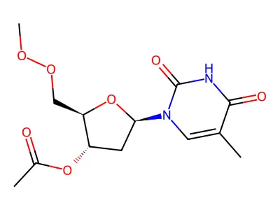 3'-O-acetyl-2'-deoxy-5-methoxymethyluridine structure