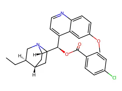 Hydroquinidine 4-chlorobenzoate structure