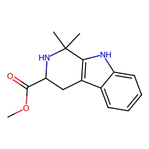 methyl 1,1-dimethyl-2,3,4,9-tetrahydro-1H-beta-carboline-3-carboxylate structure