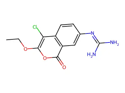 4-Chloro-3-ethoxy-7-guanidinoisocoumarin structure
