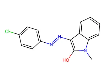 1-methyl-1H-indole-2,3-dione 3-[N-(4-chlorophenyl)hydrazone] structure