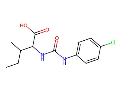 2-[(4-Chlorophenyl)carbamoylamino]-3-methylpentanoic acid structure