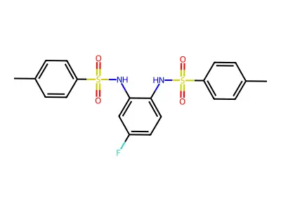N-[4-fluoro-2-[(4-methylphenyl)sulfonylamino]phenyl]-4-methylbenzenesulfonamide structure