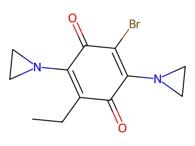 2,5-Bis(1-aziridinyl)-3-bromo-6-ethyl-2,5-cyclohexadiene-1,4-dione structure