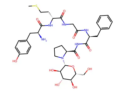 enkephalin, Met(2)-ProNH2(5)(N(1.5)-glucopyranosyl) structure