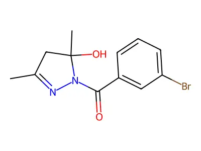 (3-Bromo-phenyl)-(5-hydroxy-3,5-dimethyl-4,5-dihydro-pyrazol-1-YL)-methanone structure