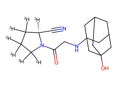 1-(2-((3-Hydroxyadamantan-1-yl)amino)acetyl)pyrrolidine-2-carbonitrile structure
