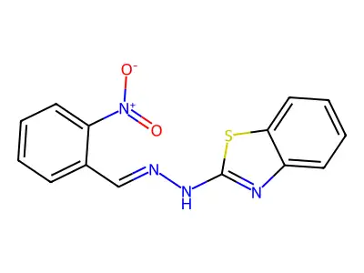 2-[(2E)-2-(2-nitrobenzylidene)hydrazinyl]-1,3-benzothiazole structure