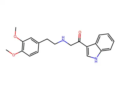 2-[2-(3,4-dimethoxyphenyl)ethylamino]-1-(1H-indol-3-yl)ethanone structure