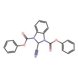 1H-Benzimidazole-1,3(2H)-dicarboxylic acid, 2-cyano-, diphenyl ester structure