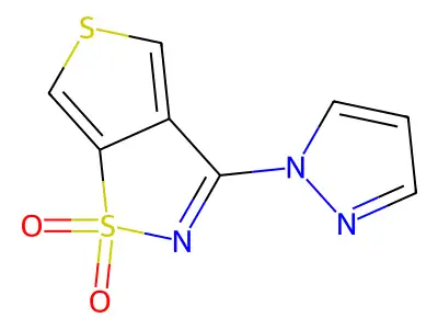 Thieno[3,4-d]isothiazole, 3-(1H-pyrazol-1-yl)-, 1,1-dioxide structure