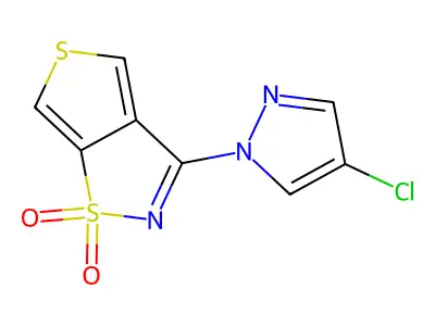 Thieno(3,4-d)isothiazole, 3-(4-chloro-1H-pyrazol-1-yl)-, 1,1-dioxide structure