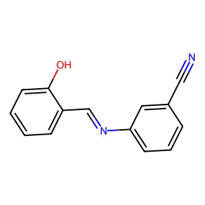 Benzonitrile, 3-(2-hydroxybenzylidenamino)- structure