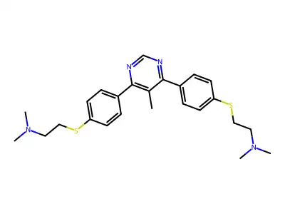 4,6-Bis(4'-((2''-(dimethylamino)ethyl)thio)phenyl)-5-methylpyrimidine structure