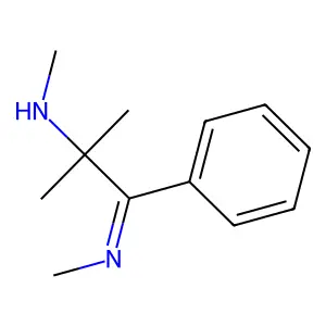N,2-dimethyl-1-methylimino-1-phenylpropan-2-amine structure