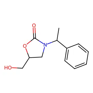 (S)-5-(Hydroxymethyl)-3-((S)-1-phenylethyl)oxazolidin-2-one structure