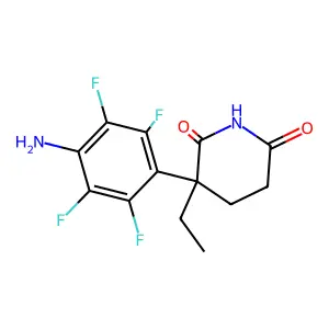 3-(4-Amino-2,3,5,6-tetrafluorophenyl)-3-ethylpiperidine-2,6-dione structure