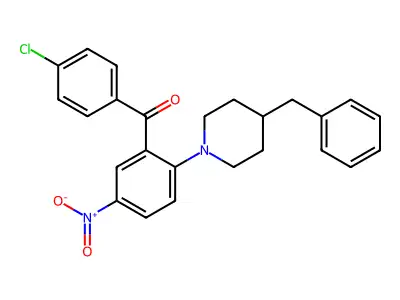 [2-(4-Benzylpiperidin-1-yl)-5-nitrophenyl]-(4-chlorophenyl)methanone structure