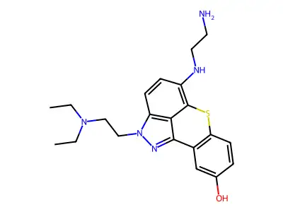 2H-[1]Benzothiopyrano[4,3,2-cd]indazol-9-ol, 5-[(2-aminoethyl)amino]-2-[2-(diethylamino)ethyl]- structure