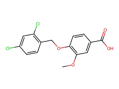 4-[(2,4-Dichlorophenyl)methoxy]-3-methoxybenzoic acid structure