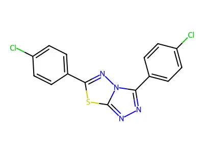 3,6-Bis(4-chlorophenyl)-[1,2,4]triazolo[3,4-b][1,3,4]thiadiazole structure