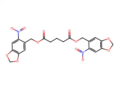 Bis[(6-nitro-1,3-benzodioxol-5-yl)methyl] pentanedioate structure