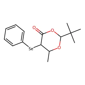 1,3-Dioxan-4-one, 2-(1,1-dimethylethyl)-6-methyl-5-(phenylseleno)- structure