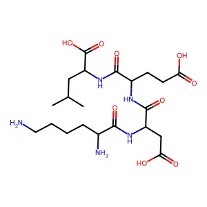 Lysyl-aspartyl-glutamyl-leucine structure