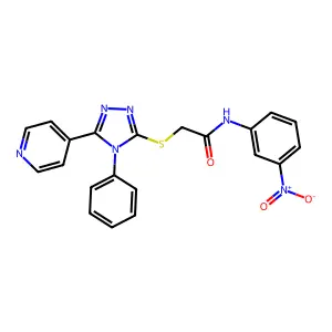 Acetamide, N-(3-nitrophenyl)-2-((1-phenyl-5-(4-pyridinyl)-1H-1,3,4-triazol-2-yl)thio)- structure