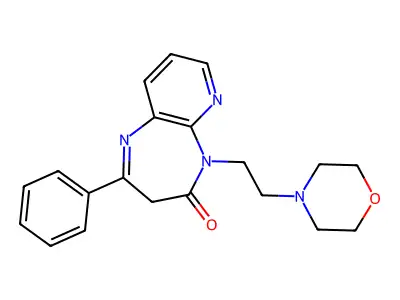 4H-Pyrido(2,3-b)(1,4)diazepin-4-one, 3,5-dihydro-5-(2-morpholinoethyl)-2-phenyl- structure