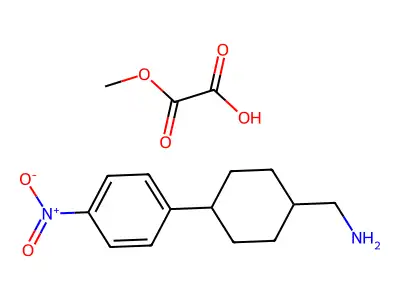 Methoxy(oxo)acetic acid--1-(4-(4-nitrophenyl)cyclohexyl)methanamine (1/1) structure