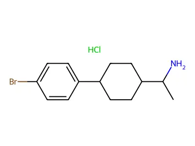 Cyclohexanemethylamine, 4-(4-bromophenyl)-alpha-methyl-, hydrochloride, (E)- structure