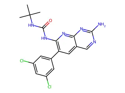 1-(2-Amino-6-(2,6-dichlorophenyl)pyrido[2,3-d]pyrimidin-7-yl)-3-(tert-butyl)urea structure
