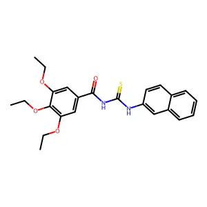 3,4,5-triethoxy-N-(naphthalen-2-ylcarbamothioyl)benzamide structure