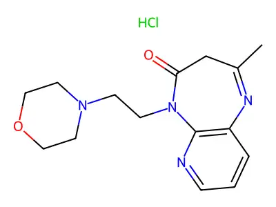 4H-Pyrido(2,3-b)(1,4)diazepin-4-one, 3,5-dihydro-2-methyl-5-(2-(4-morpholinyl)ethyl)-, monohydrochloride structure